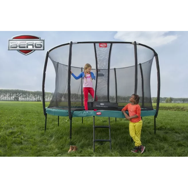 Trampoline Berg CHAMPION + filet de sécurité (sur pieds)